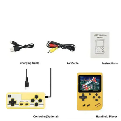 8-Bit Mini Handheld Game Console – 500 Games (5 colours available)