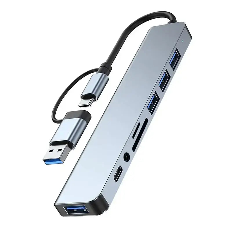 8-in-1 Hub with Card Reader & Audio