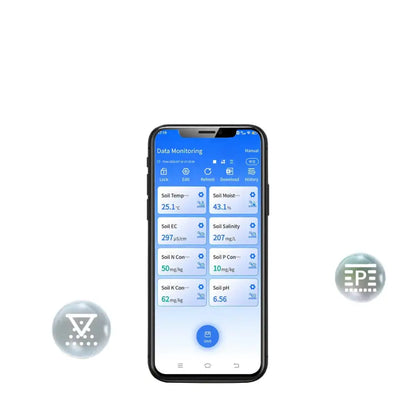 8-in-1 Soil Sensor for pH, EC, Moisture, Temp & NPK Testing