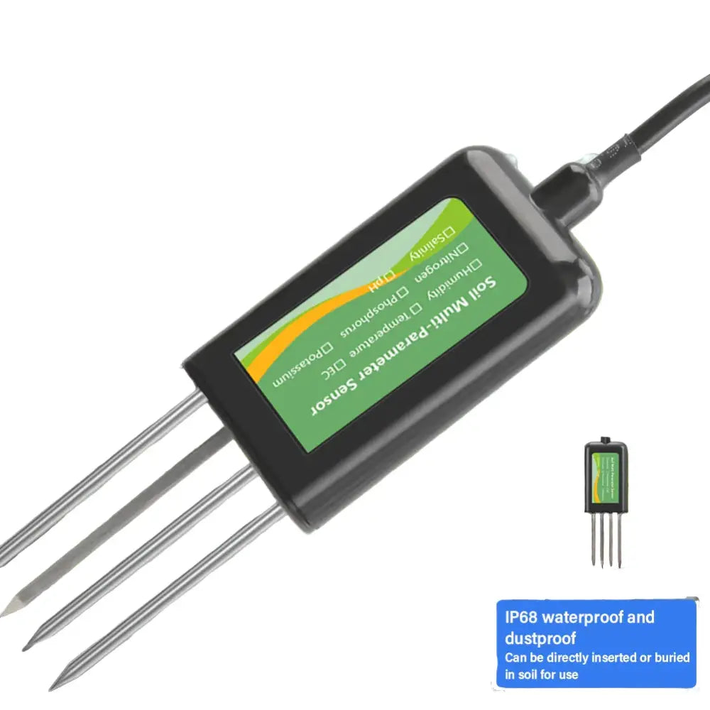 8-in-1 Soil Sensor for pH, EC, Moisture, Temp & NPK Testing
