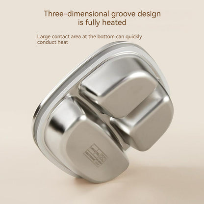 800ml 3 Grids Thermal Stainless Steel Suction Plate /Bowl-Yellow & Lavender