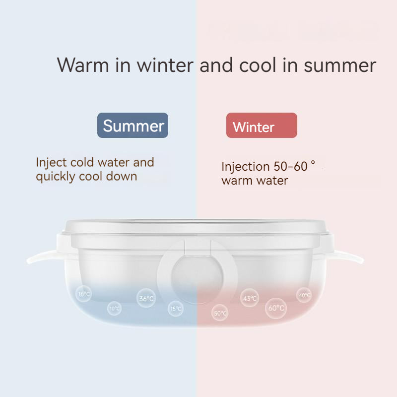 800ml 3 Grids Thermal Stainless Steel Suction Plate /Bowl-Yellow & Lavender