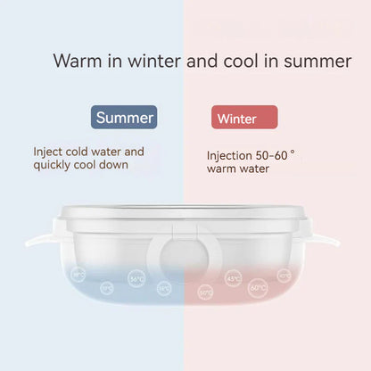 800ml Thermal Stainless Steel 3 Grids Suction Plate /Bowl Tableware -Blue