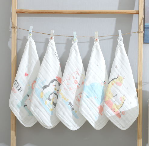 100% Cotton Kids Face Towel Set - 5 Pieces
