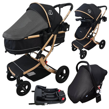 Preorder - Legacy Gold 4 in 1 Travel System Bundle - Stroller + Bassinet + Capsule + Isofix Base + 360 Rotating Car Seat