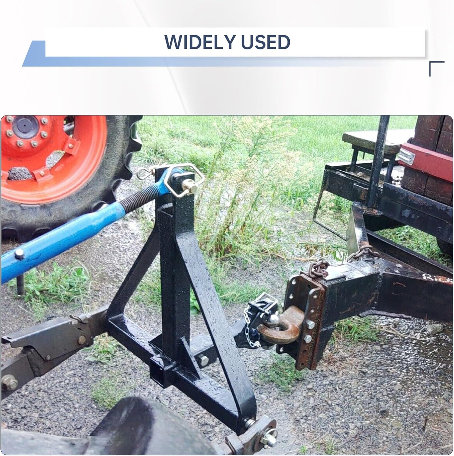3 Point 2 Receiver Trailer Towing Hitch Cat.1 Tractor Tow Hook Drawbar