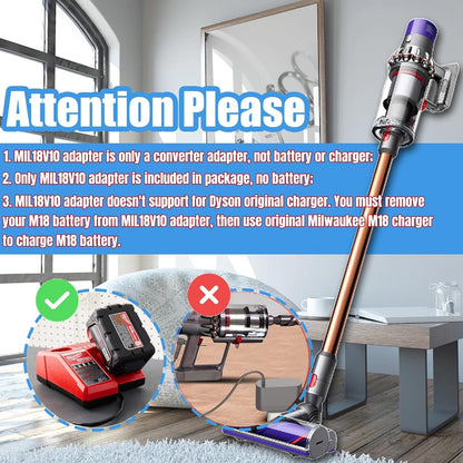 Milwaukee M18 18V Battery Adapter Converter To Dyson V10 Battery