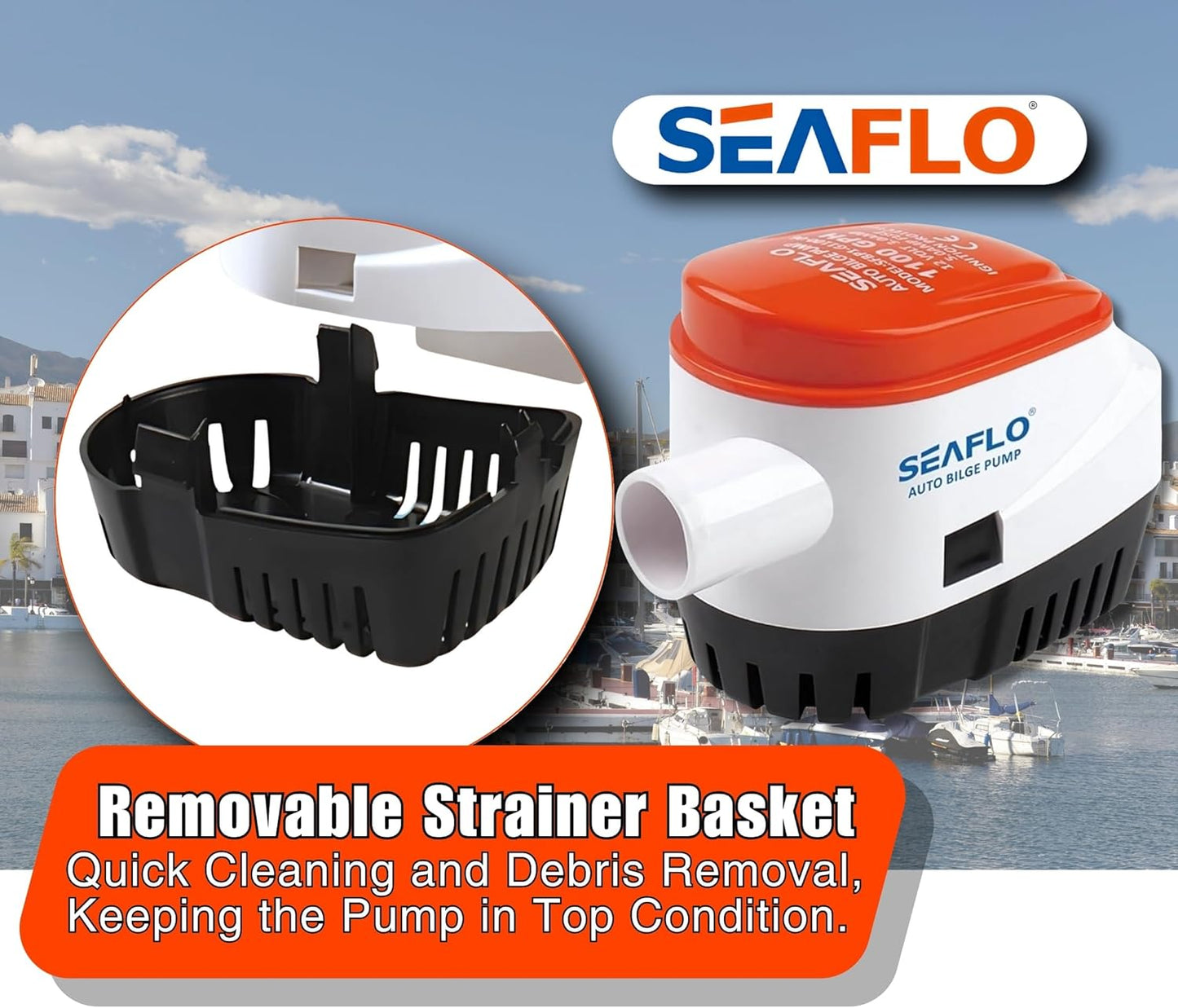 12V 1100GPH Seaflo Automatic Submersible Bilge Pump