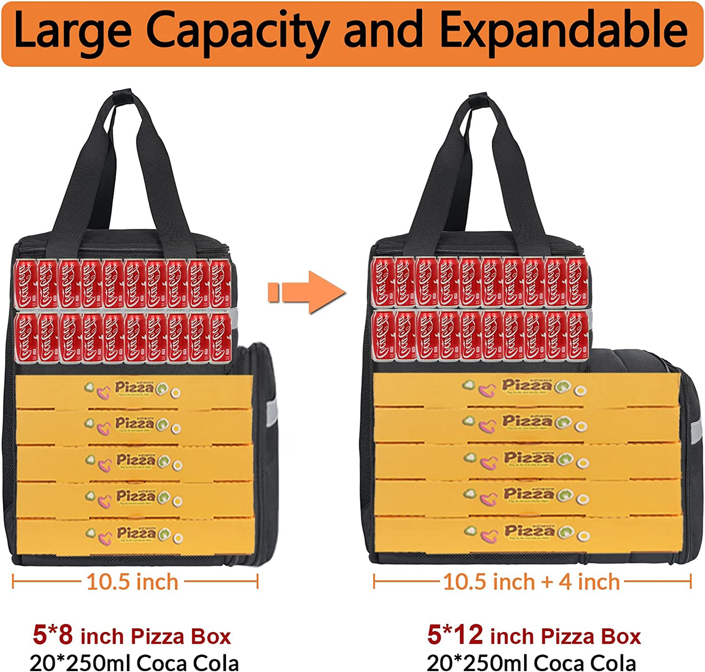 Food Delivery Backpack, Expandable Insulated Hot Pizza Bags - salelink.co.nz