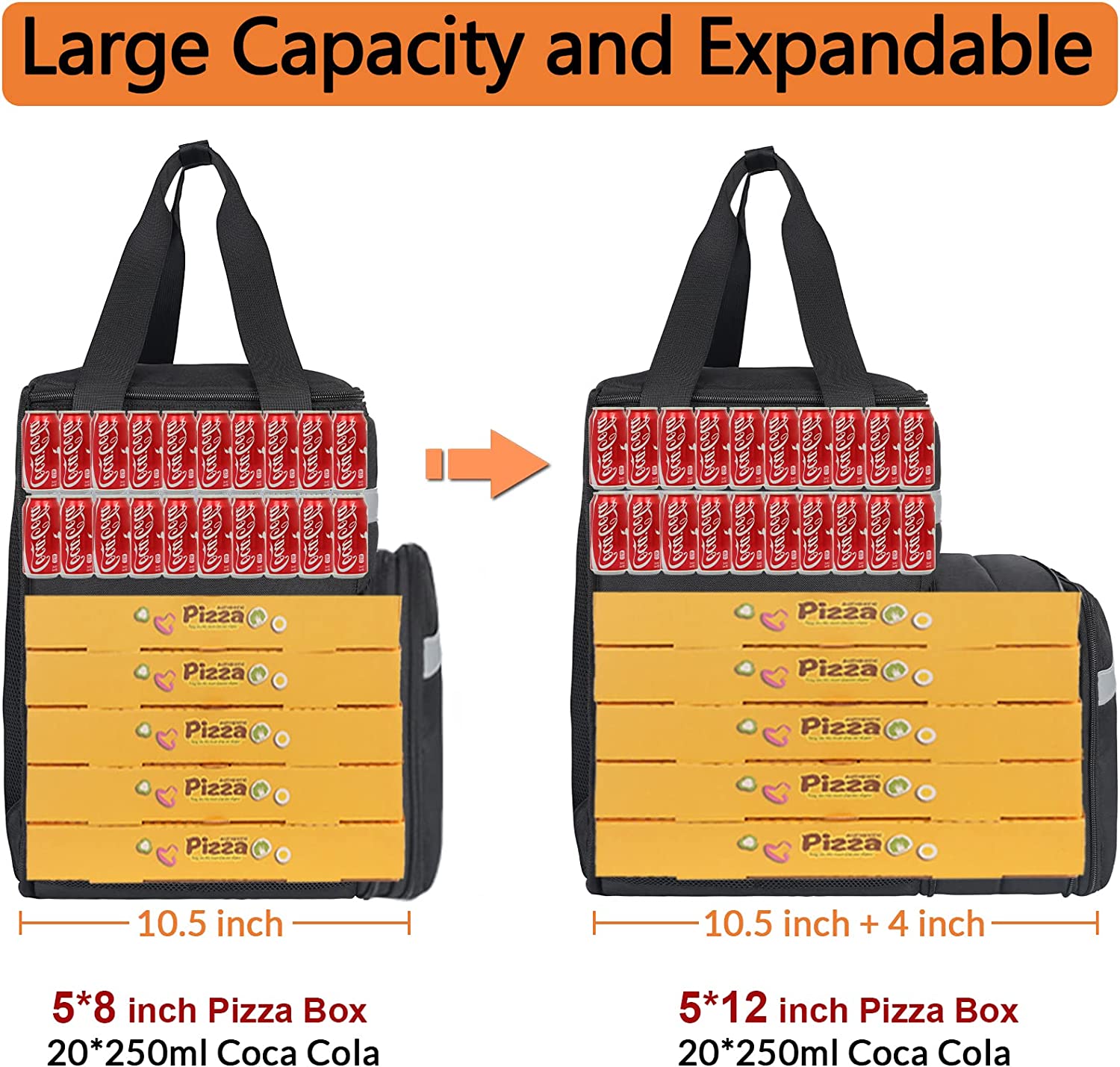 Food Delivery Backpack, Expandable Insulated Hot Pizza Bags - salelink.co.nz