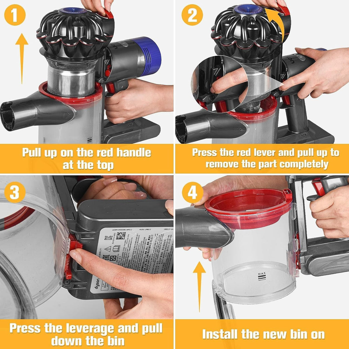 Replacement Dust Bin for Dyson V7 V8 SV10 SV11