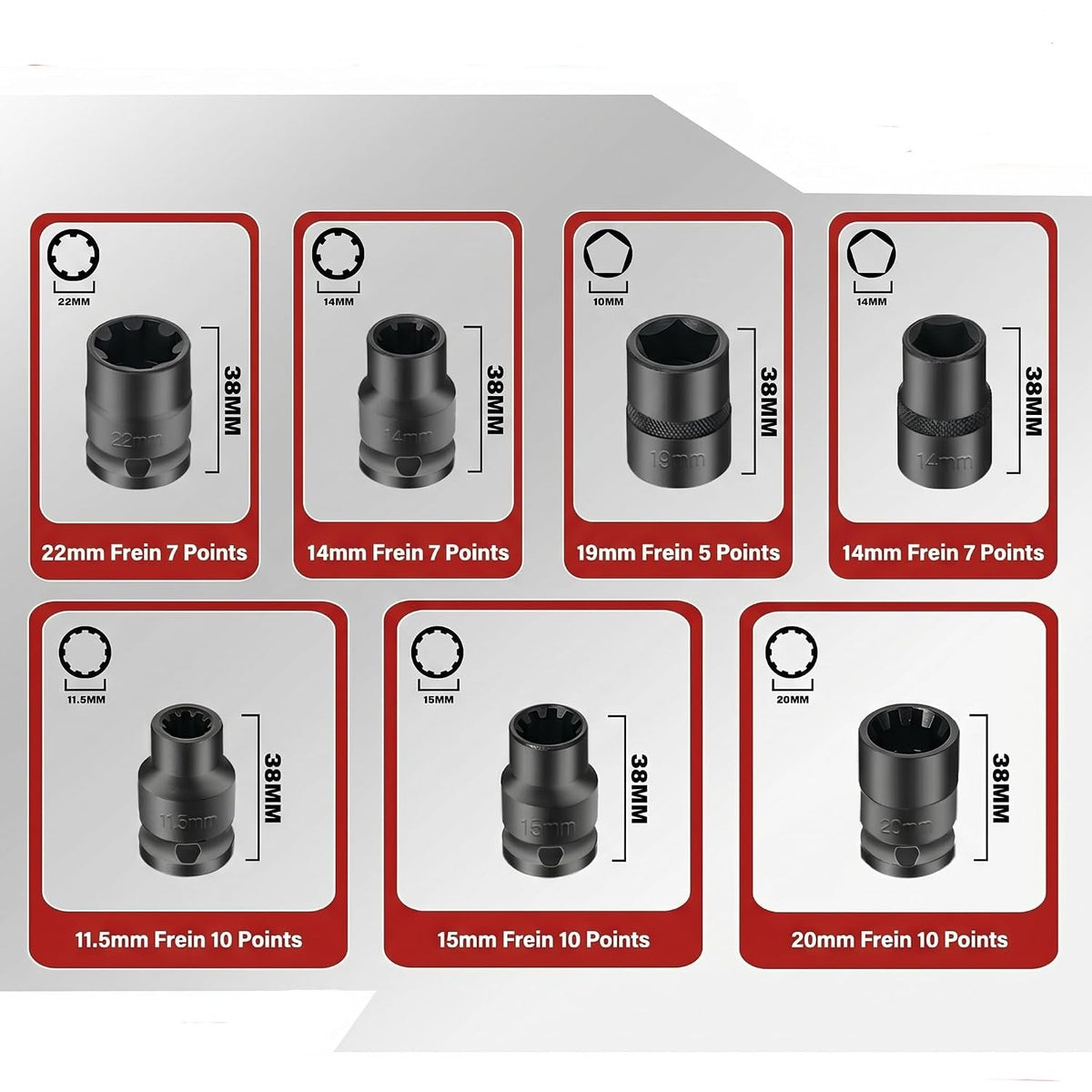 16PCS Master Brake Caliper Hex & Socket Set