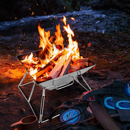 Folding BBQ Campfire Grill Barbeque Portable Camping Grill