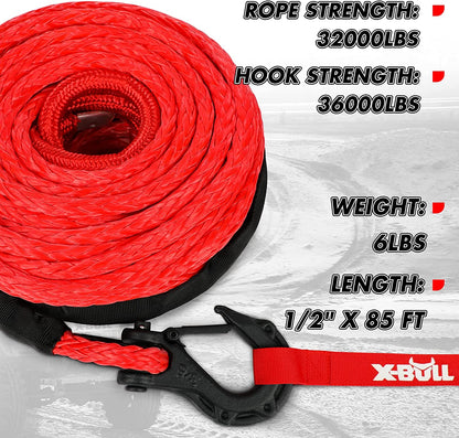 X-BULL Synthetic Winch Rope Cable Line 25M 32000LBS - salelink.co.nz