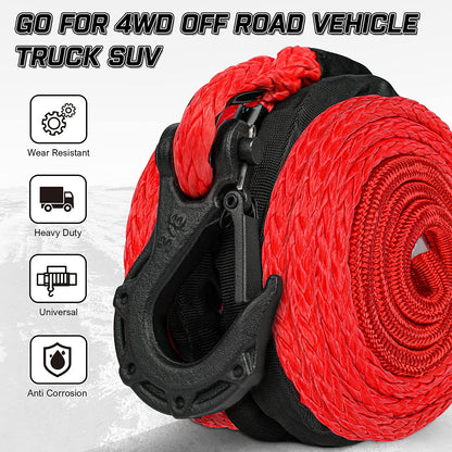 X-BULL Synthetic Winch Rope Cable Line 25M 32000LBS - salelink.co.nz