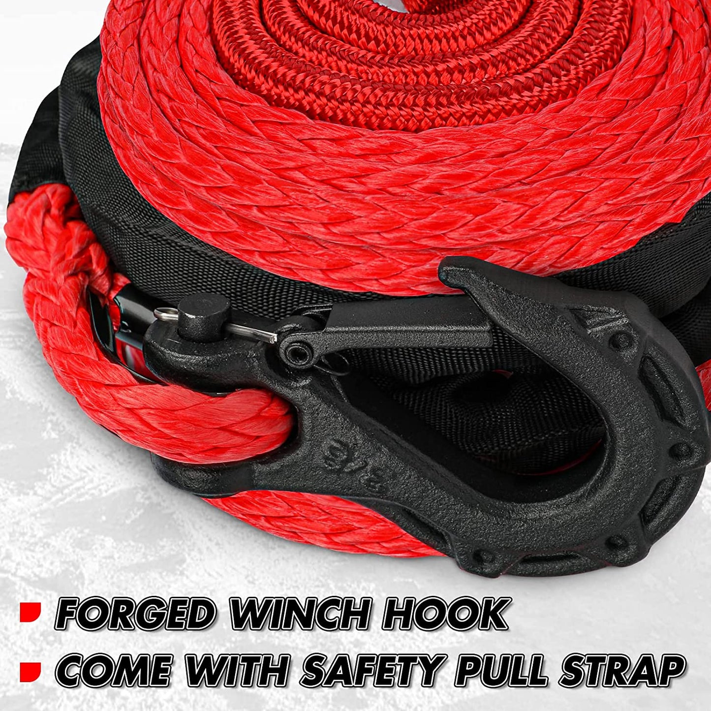 X-BULL Synthetic Winch Rope Cable Line 25M 32000LBS - salelink.co.nz