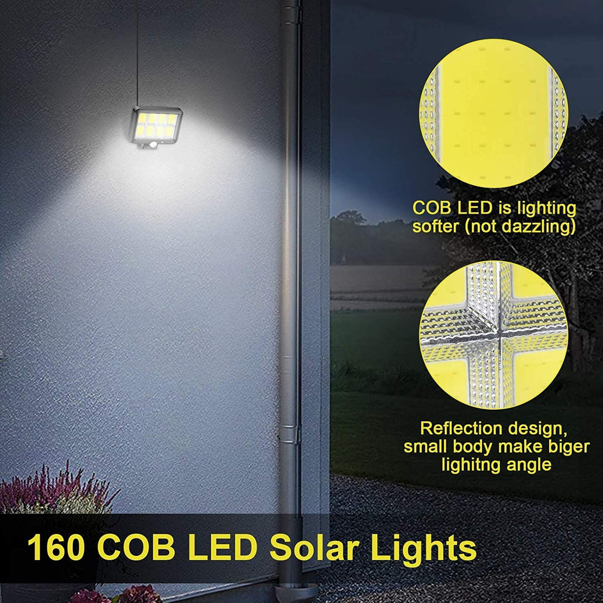 Solar Light Motion Sensor Security Led Flood Light Outdoor Garden Light - salelink.co.nz