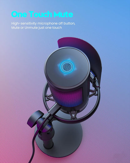 Gaming Microphone, USB PC Mic for Podcasts Videos, Streaming - salelink.co.nz
