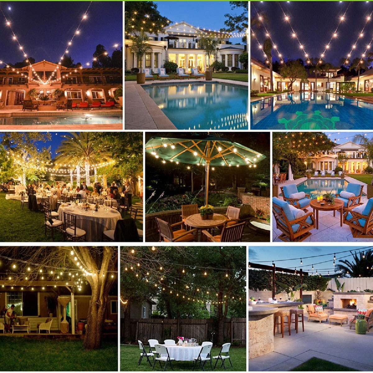 12 Sockets Festoon Party Wedding String Light Outdoor - salelink.co.nz