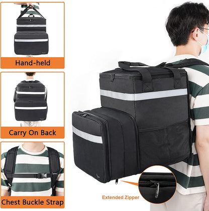 Food Delivery Backpack, Expandable Insulated Hot Pizza Bags - salelink.co.nz