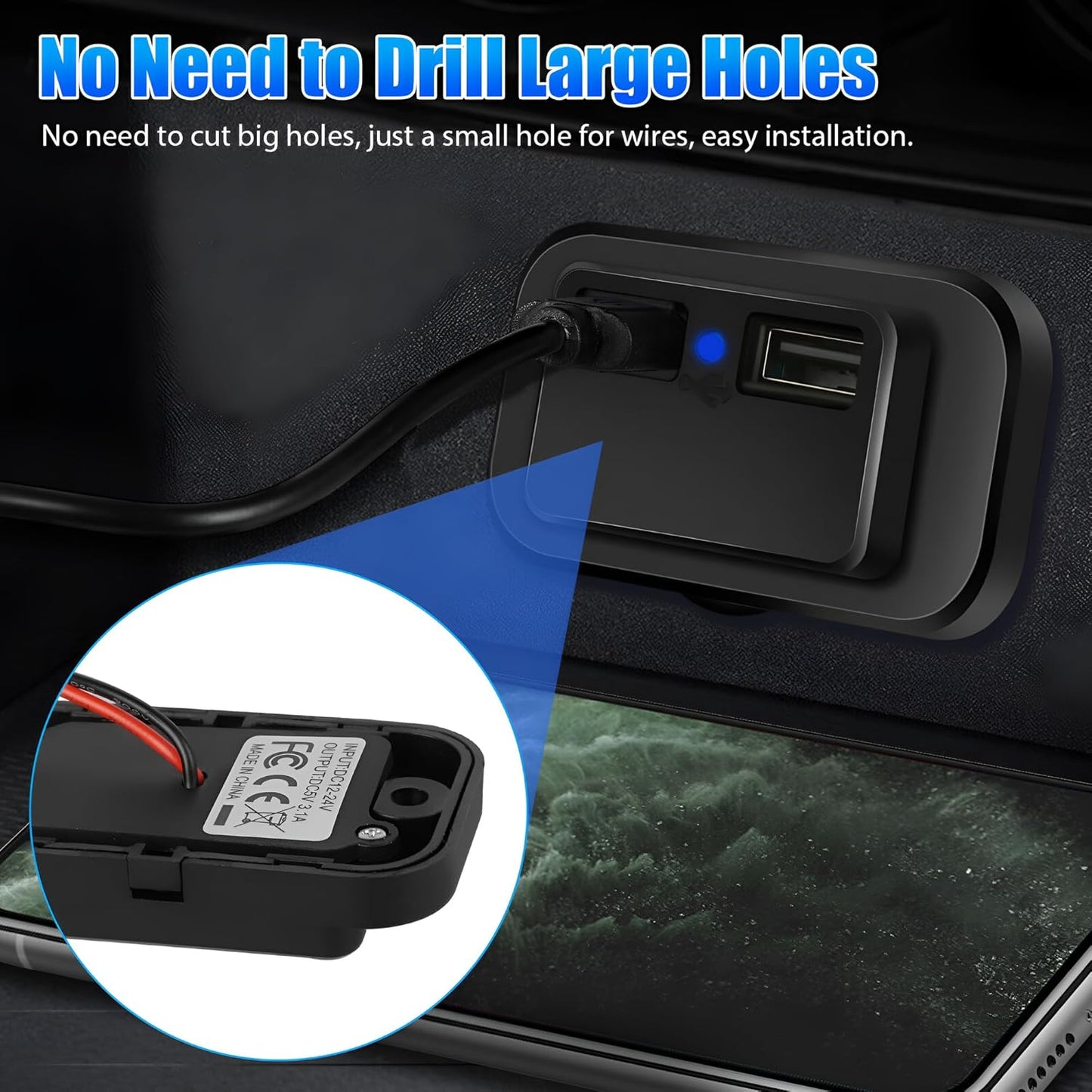 12/24V 5V Dual USB Car Charger Socket Power Outlet - salelink.co.nz