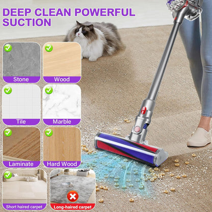 Soft Fluffy Roller Cleaner Head Compatible with Dyson V10 V11 V15 V8 V7