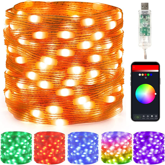 5M Christmas Tree Strip String Lights LED Fairy RGBIC Strip