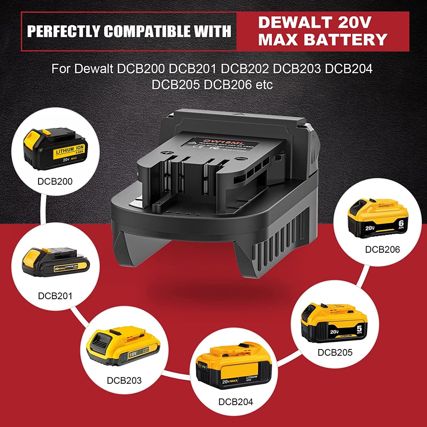 for Dewalt 18V/20V Max Battery Adapter Convert to for Milwaukee M18 18V Tool Use