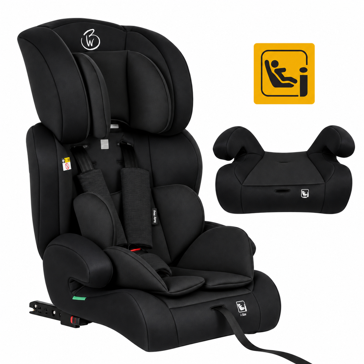 Preorder - SafeMax Black i-Size Convertible Booster Car Seat with ISOFIX