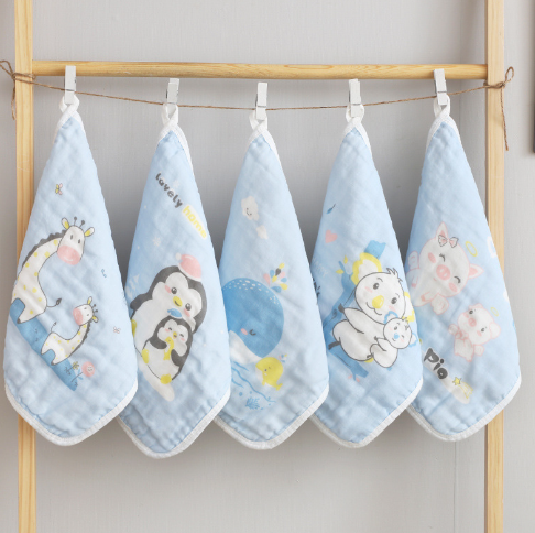 100% Cotton Kids Face Towel Set - 5 Pieces