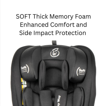 All-Rider 360 Rotating Convertible i-Size Car Seat with ISOFIX and Top Tether BLACK
