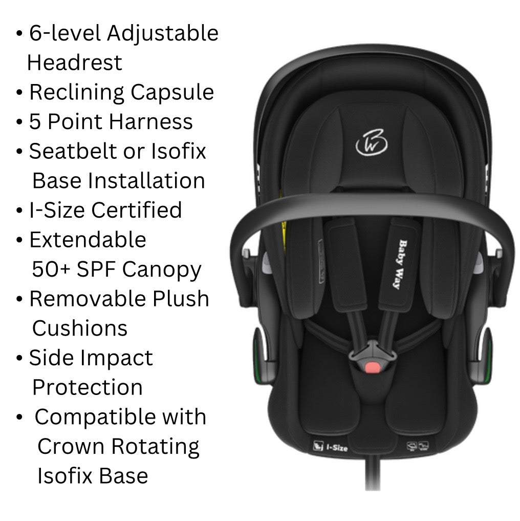 Preorder - Crown Y Luxury Travel System – Reversible Stroller + Reclining i-Size Capsule Combo