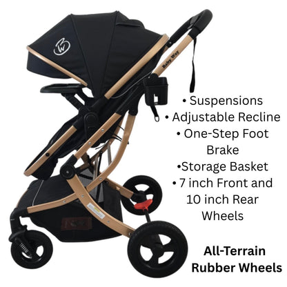 Preorder - Legacy Gold 4 in 1 Travel System Bundle - Stroller + Bassinet + Capsule + Isofix Base + 360 Rotating Car Seat