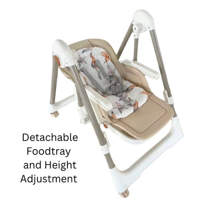 Jupiter Grey 2-in-1 Baby High Chair & Swing