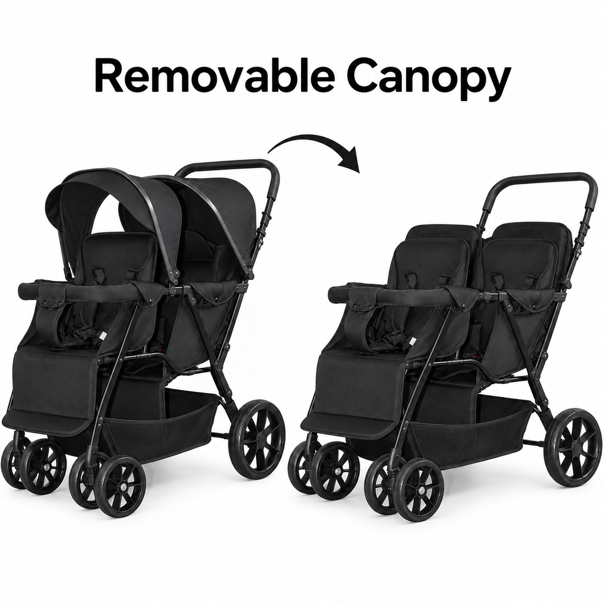 Preorder - Duo Lite - Tandem Twin Compact Double Stroller with Rain Cover