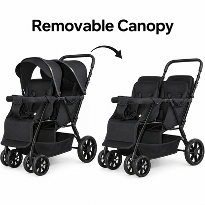 Preorder - Duo Lite - Tandem Twin Compact Double Stroller with Rain Cover