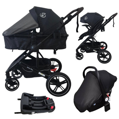 Evolve X - 3in1 Stroller + Bassinet + Capsule Travel System with Sunshade Sets and Food Tray & Grey Colour Pack