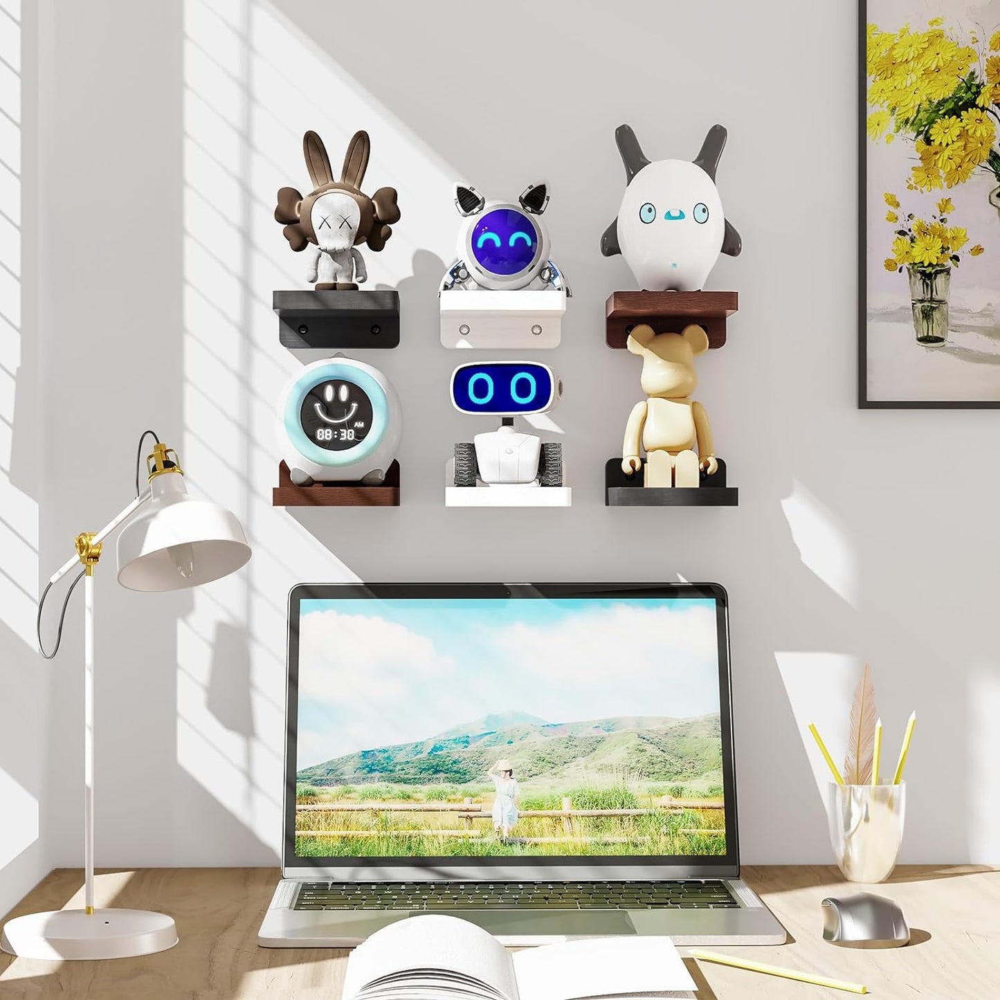 Mini Floating Shelves Wall Mounted Set of 4