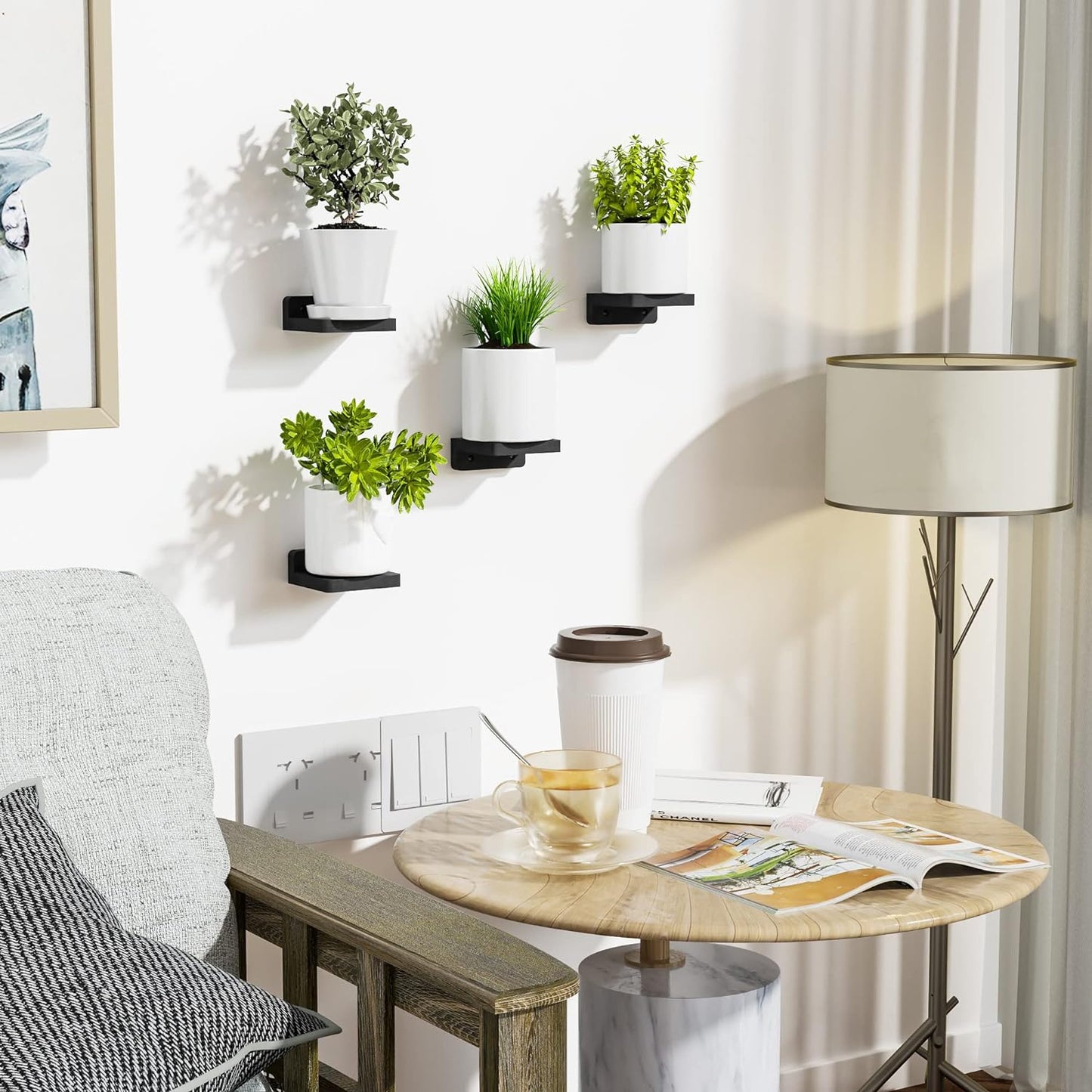 Mini Floating Shelves Wall Mounted Set of 4