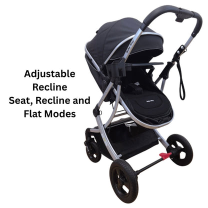 Starla Silver with Grey Colour Pack – 2-in-1 Bassinet to Seat Stroller + Food Tray
