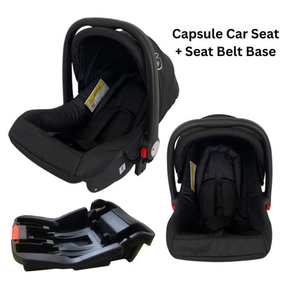 Explorer 3-Wheeler 4in1 Travel System Bundle - Stroller + Capsule + Base + All-Rider 360 Rotating Car Seat