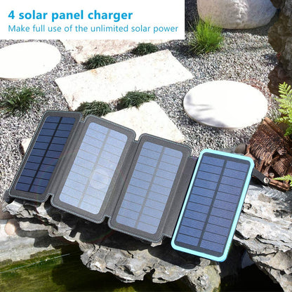 Solar Power Bank with 4 Panels 25000mAh - salelink.co.nz