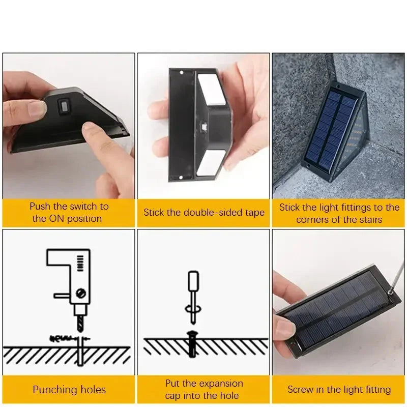LED Solar Step Lights, Waterproof Outdoor Deck & Stair Lights (8pcs)