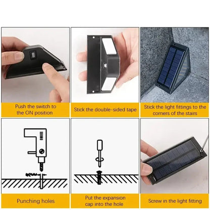 LED Solar Step Lights, Waterproof Outdoor Deck & Stair Lights (8pcs)