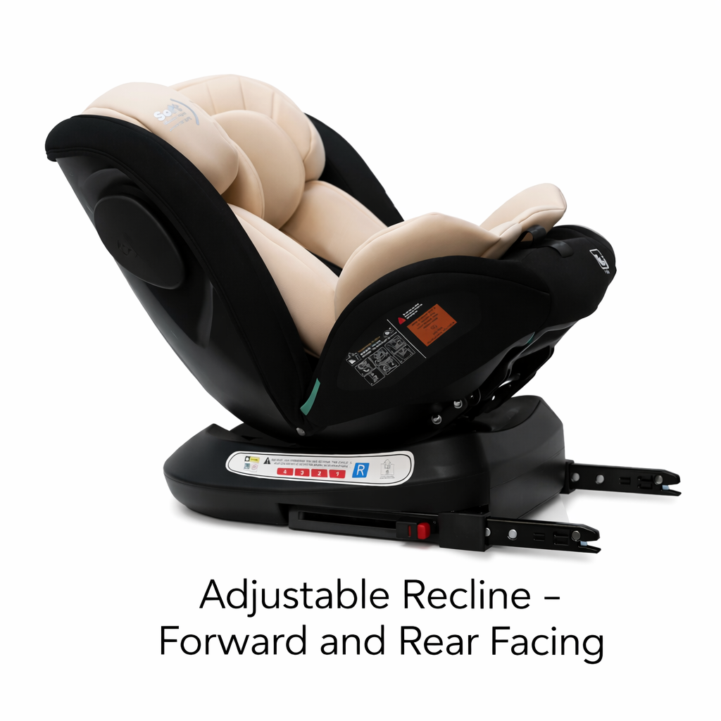 Preorder - SafeOrbit Beige i-Size 360 Rotating Car Seat with ISOFIX and Support Leg