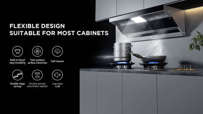 Midea T-Shape Rangehood - Steam Wash 90J05-ET23