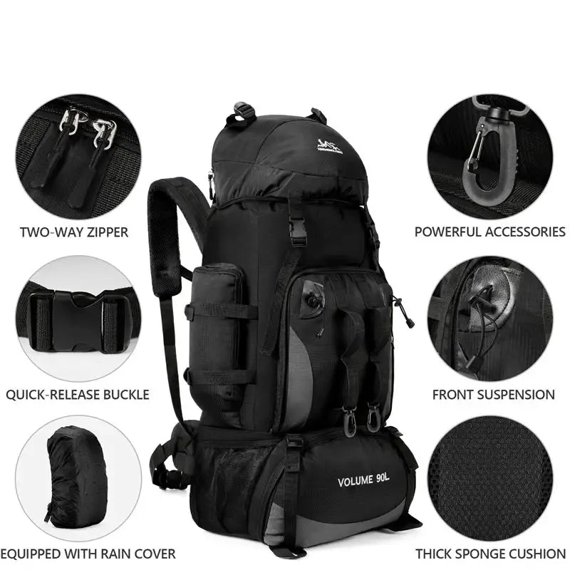 90L Waterproof Hiking & Camping Backpack (various colours available)
