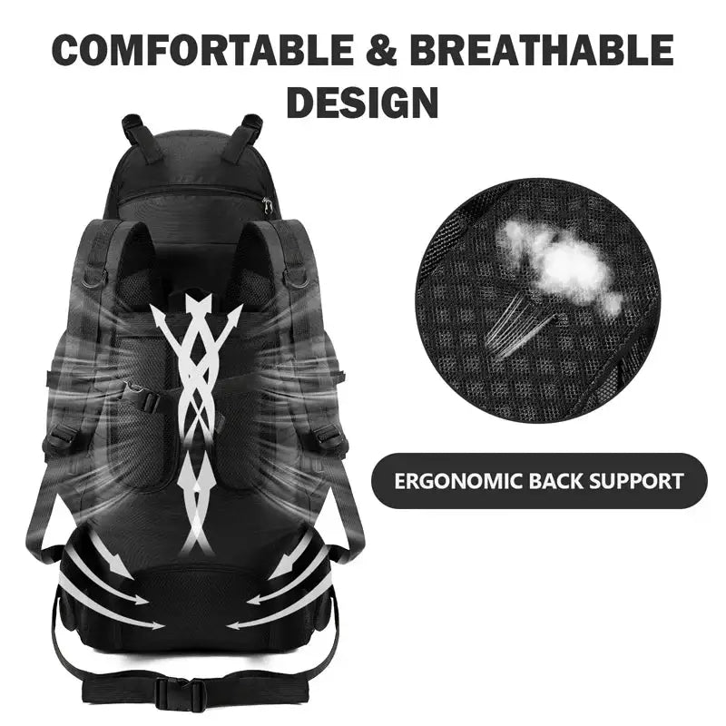 90L Waterproof Hiking & Camping Backpack (various colours available)