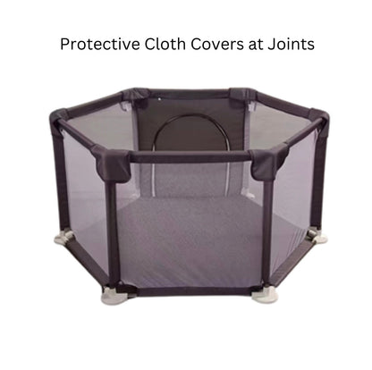 Hexagon Baby Playpen with Zipper Door Kids Play Area