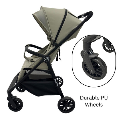 Roam Compact Travel-Friendly Stroller with Extended Canopy - SAND
